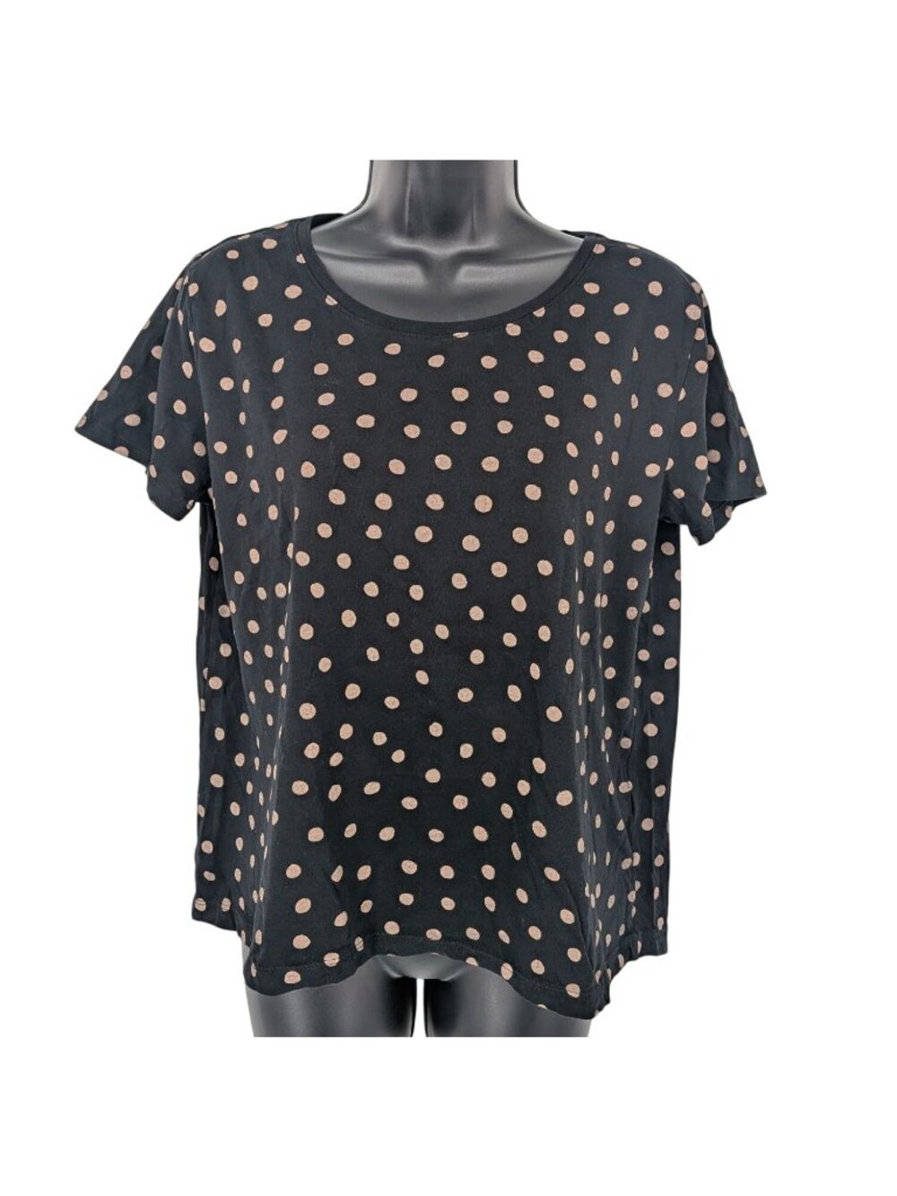 Zara Polka Dot T Shirt Black Minimalist Twee Soft Girl Normcore Retro Art Medium